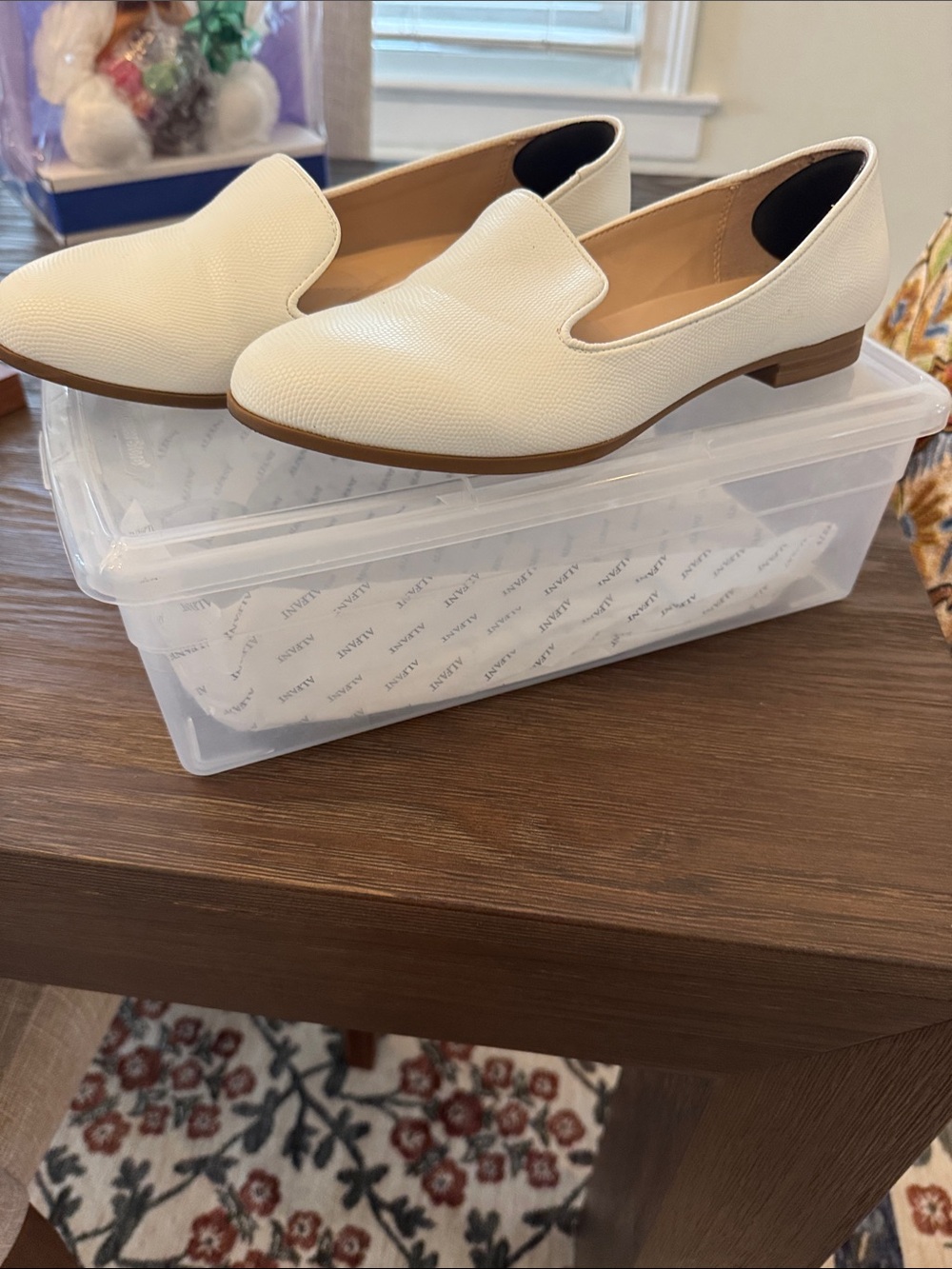 Alafani Women’s Cream Slip-On Loafer - Classic Low Heel